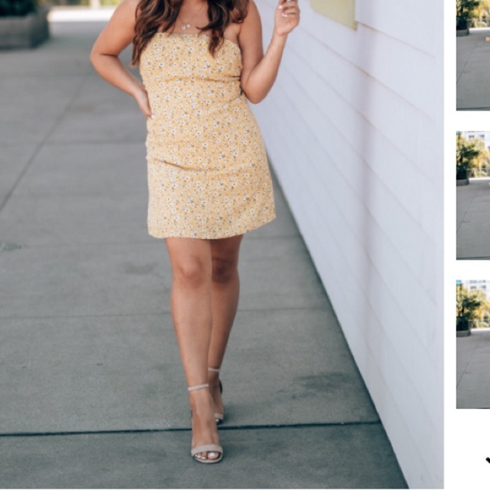 Skylar + Madison Yellow Floral Mini Dress